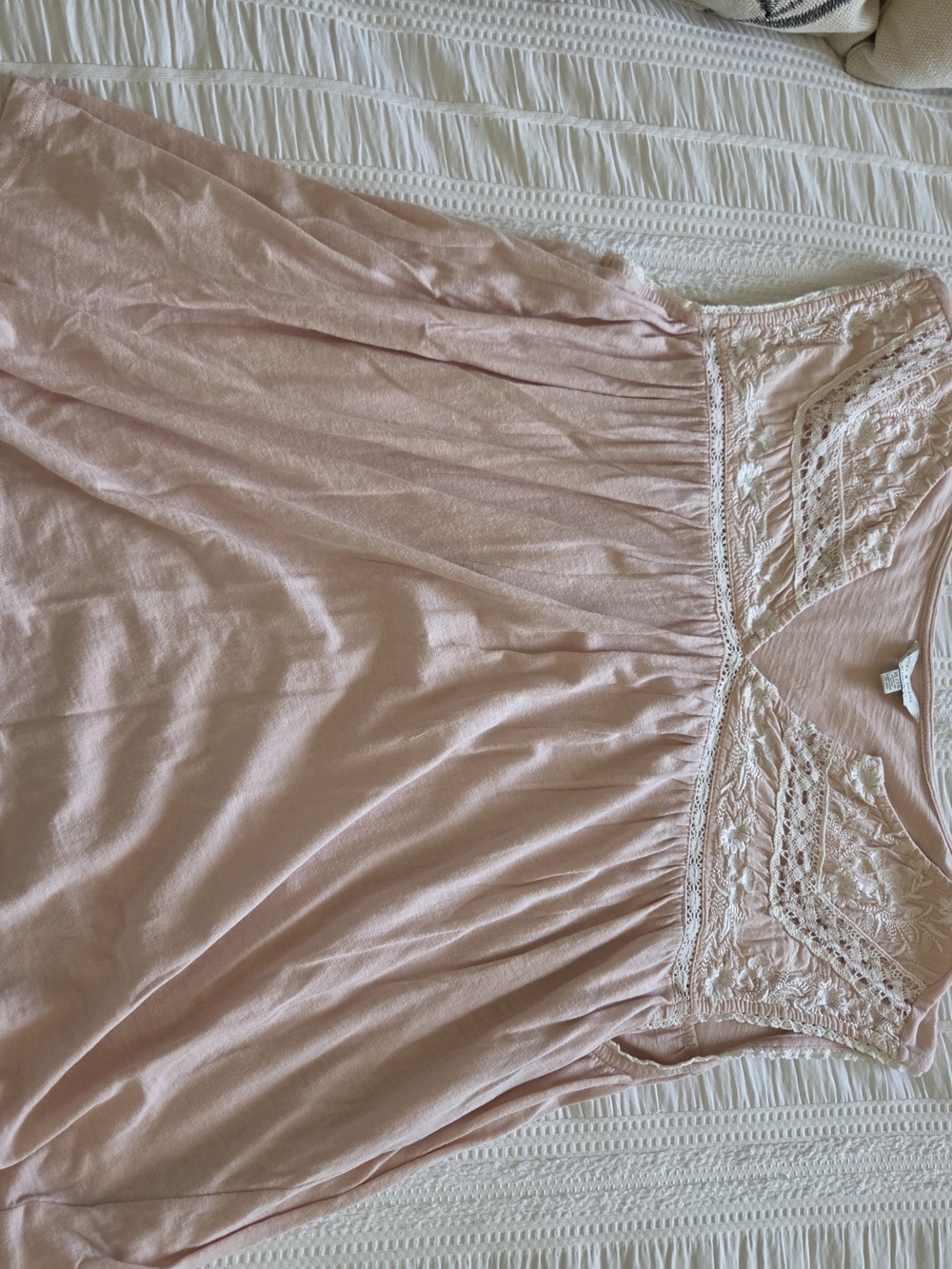 Women's Lace-Trim Top Light Blush Pink